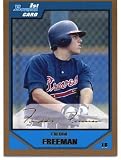 2007 Bowman Draft Draft Picks Gold #BDPP12 Freddie Freeman - Atlanta Braves (XRC - Rookie Card / Prospect Parallel)(Baseball Cards)