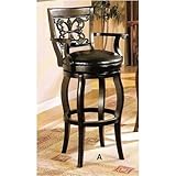 30"H Swivel Bar Stool - Contemporary Black Finish