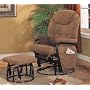 Microfiber Saddle Color Swivel Glider Recliner With Ottoman