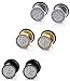 Jstyle Jewelry Stainless Steel Women Stud Earrings for Men Cool Ear Plugs Piercings 18G White Black Yellow