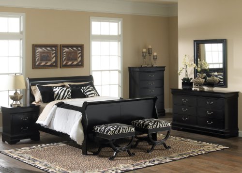 Liberty Furniture Carrington Sleigh Bed Black Finish
