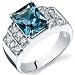 Radiant Cut 2.50 carats London Blue Topaz Cubic Zirconia Ring in Sterling Silver Available in Sizes 5 thru 9