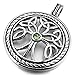 Men's Stainless Steel Pendant Necklace CZ Silver Tree of Life Irish Celtic Knot Vintage-with 23 inch Chain (with Gift Bag)