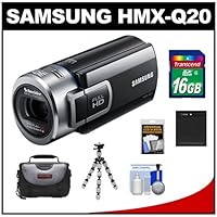 Samsung HMX-Q20 Flash Memory HD Digital Video Camcorder with 16GB Card + Battery + Tripod + Case + Accessory Kit
