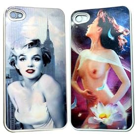 3D���ʂŁA�p�x�ɂ��摜������ւ��   iPhone4�p�P�[�X 3D Marilyn&Nude