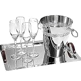 Godinger CHAMPAGNE SET TRAY/BUCKT/4 GLA