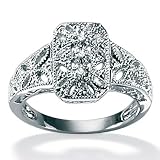 Diamond Accent Platinum Over Sterling Silver Ring