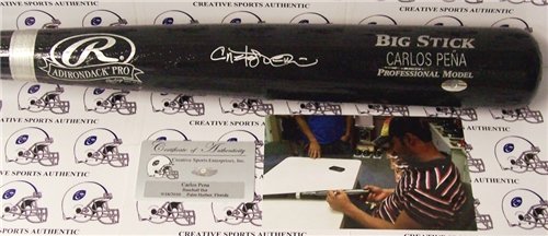 Carlos Pena Autographed/Hand Signed Baseball Bat