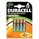 Duracell Rechargeable Accu Supreme HR03 1000 mAh AAA Batteries - 4-Pack