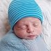Melondipity Newborn Striped Baby Hat - Baby Beanie Head Wraps for Boys - Soft Knitted & Cute Fall Winter Hospital Caps for Infants Mixed Blue Striped Hat