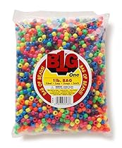 One Bag of 1 Pound Darice Pony Beads 9mm: Neon Multi
