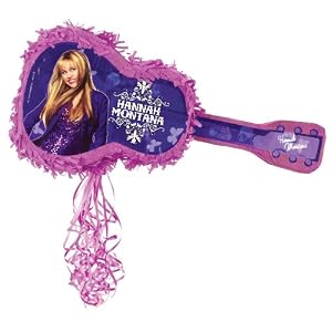 Hannah Montana Guitar Shaped 24in x 10 1 2in Pull String Pinata by 