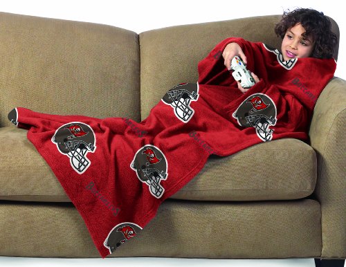 NFL Tampa Bay Buccaneers Youth Comfy Throw, Officially Licensed Blanket with Sleeves by Northwest