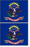 2 North Dakota State Flag Stickers Decal Bumper Window Laptop Phone Auto Boat Wall