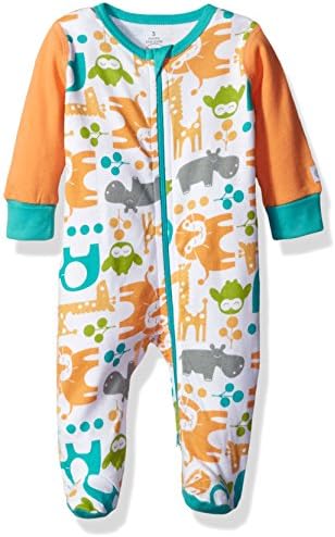 Boppy Apparel Baby Sleep N Play Footie, Orange, New Born