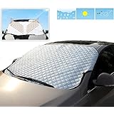 Mini-Factory Car Windshield Snow Cover / Sun Shade Protector Exterior Shield Guard - All Weather - Sun, Snow, Ice, Frost and Wind Proof - Extra Thick - Door Flaps