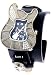 Guitar Dark Steel Gem Stone Case Black Dial Head Stock Wide Leather Band Wrist Watch