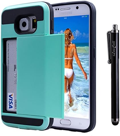 S6 Case, Samsung Galaxy S6 Case, iLuvCell [Wallet] Case with [Card Slot][Damada Slide] Cover for Samsung S6 Phone (Teal)