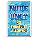 NUDE ONLY ~Parking Sign~ pool spa hot tub nudist