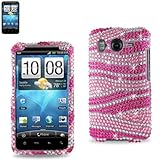 Smile Case Pink Zebra Bling Rhinestone Crysal Jeweled Diamond Snap on Full  ....
