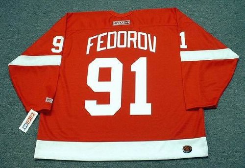 SERGEI FEDOROV Detroit Red Wings 2002 CCM Throwback Away NHL Hockey Jersey, 2XL