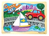 Melissa and Doug Transport Trio - Layered Wood Puzzle