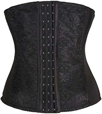 SexyDance Women Steel Boned Waist Elastic Sexy Underbust Corset Bustier (M Black)