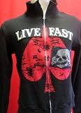 Mosquitohead Mens 'UNITED ROCKERS SPADE LIVE FAST' Thermal Track Jacket- Black