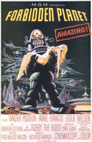 Buy Forbidden Planet B Movie Huge Vintage PAPER Movie Poster Measures 40 x 27 Inches (100 x 70 cm ) approx:  