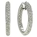 100 Stone Round Pave Set Diamond Hoop Earrings .97cttw