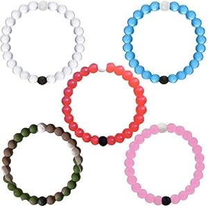 Classic Silicone Beaded Bracelet Expedited Shipping (S, Blue+Pink+Clear+Camo+Red)