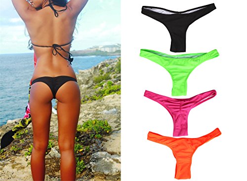 Focussexy Women's Bikini Bottom Thong Swimwear