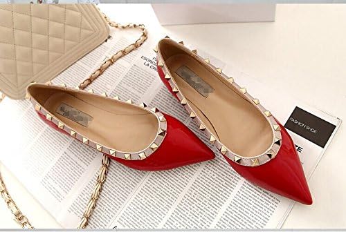 G-small HOT Selling Women Lady Girls Madden Euramerican Fashion Heels Rivet Pointed Sandals Flat Shoe (40, red)