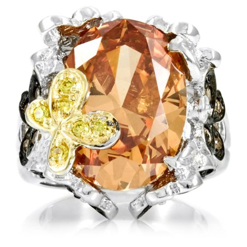 51PbuRugkYL Brielles Designer Style Cocktail Ring   Rhodium Plated