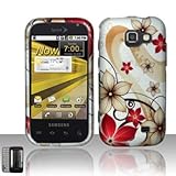 White Red Flower Golden Swirl Rubberized Design Snap on Hard Shell Cover Pr ....