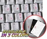 SPANISH (TRADITIONAL)-ENGLISH NON-TRANSPARENT KEYBOARD STICKER ON WHITE BACKGROUND
