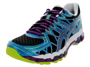 ASICS Women's Gel Kayano 20 Running Shoe,Black/Plum/Blue,8 M US