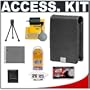 Canon PowerShot PSC-1000 Deluxe Leather Case (Grey) + NB-6L Battery + Accessory Kit for SD770 IS, SD980 IS, SD1200 IS & SD1300 IS Digital Cameras