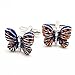 Utoy Covink Blue Butterfly Cufflinks Lover's Business Casual French Cuff Shirt Sleeve in Enamel with Gift Box