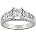 1.50 carat total weight Princess Cut Diamond Ring (HI/SI) in 14k White Gold