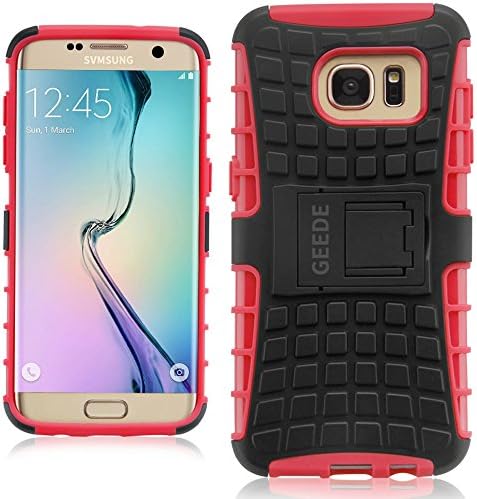 Galaxy s7 Edge Case, GEEDE Slim Fit Shockproof Galaxy s7 Edge Protective Case [Soft TPU Bumper][Hard PC Back] Dual Layer Armor Rubber Cover Case for Samsung Galaxy s7 Edge 5.5 inch (Pink)
