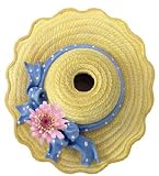 Outdoor Living : Straw Hat with Blue Ribbon Birdie in a Hat Birdhouse
