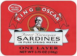 King Oscar Sardines In Water, 3.75 Ounce Tins (Pack of 12)