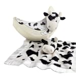 Baby Aspen The Cow Jumped Over the Moon Lovie Gift Set - Black and White