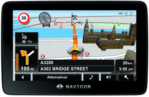 NAVIGON 7310 Navigationssystem (10,9 cm (4,3 Zoll) Display, Europa 40, TMC, Panorama View 3D, Sprachsteuerung)