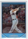 2007 Bowman Draft Future's Game Prospects # BDPP99 Evan Longoria (RC) - Tampa Bay Devil Rays - Rookie Baseball Card in a Protective Display Case!!!