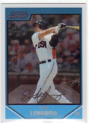 2007 Bowman Draft Future's Game Prospects # BDPP99 Evan Longoria (RC) - Tampa Bay Devil Rays - Rookie Baseball Card in a Protective Display Case!!!