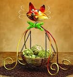 15 Suspended Table Top Basket with Spring Motion Friendly Kitty Cat Face