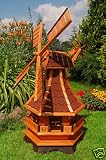 Wunderschoene grosse Windmuehle aus Holz mit roten Bitumschindeln (impraegniert)