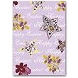 Happy Easter with Orchid Collage - 5" x 7" Vellum Overlay Easter Greeting Card